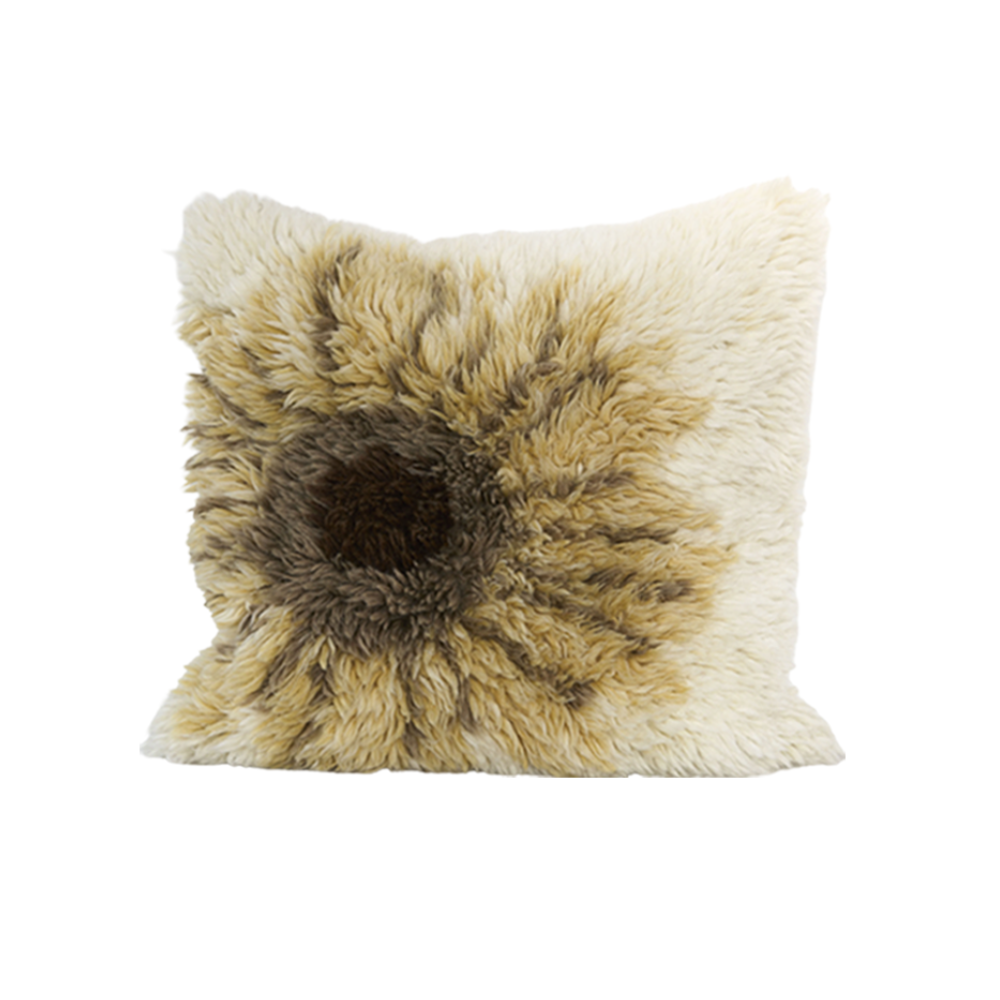 Shaggy pudebetræk, Sun Flower - 60x60 cm